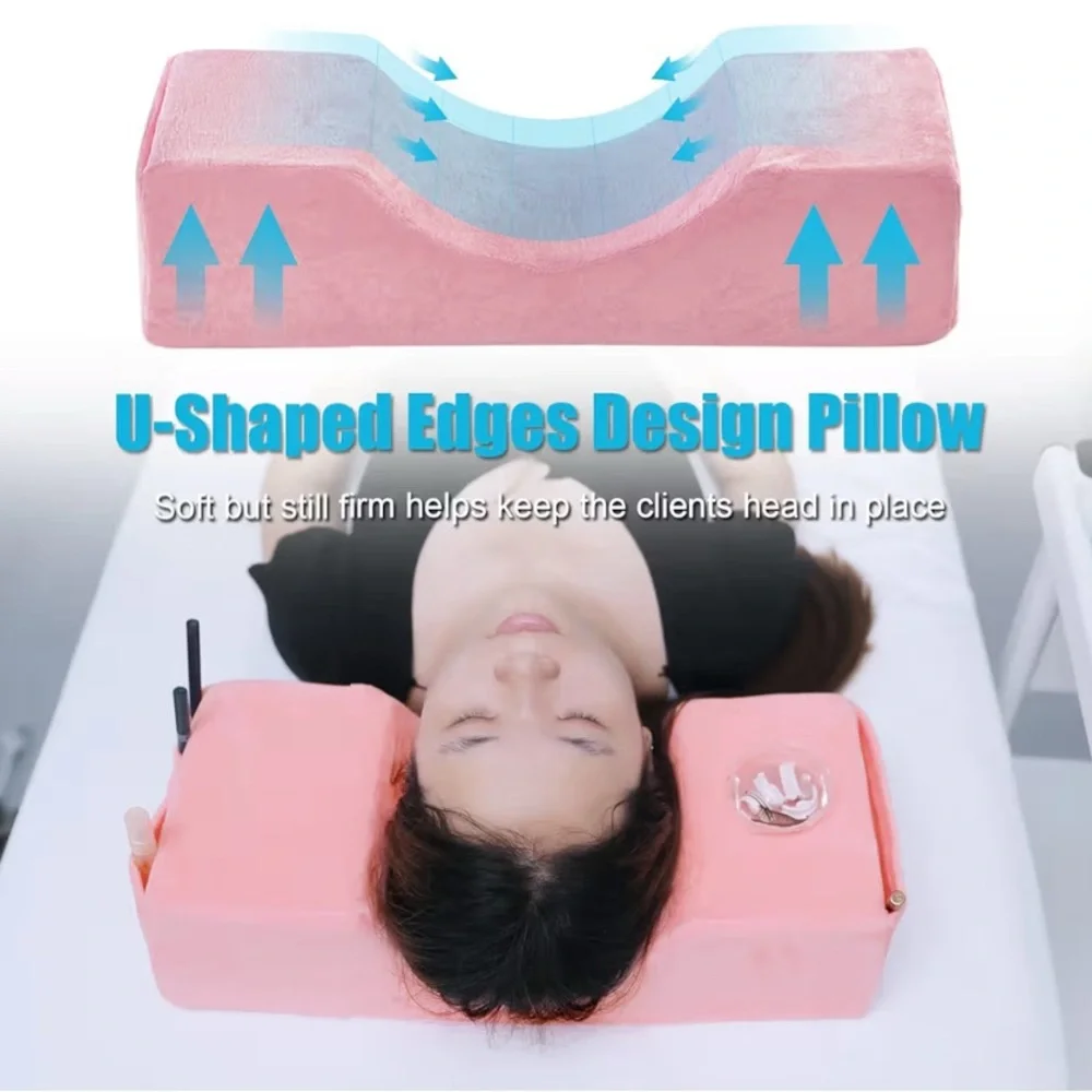 Pink Memory Foam Lash Pillow U-Shaped Eyelash Extension Neck Support Salon NIB